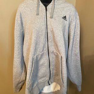 Gray adidas zip-up hoodie